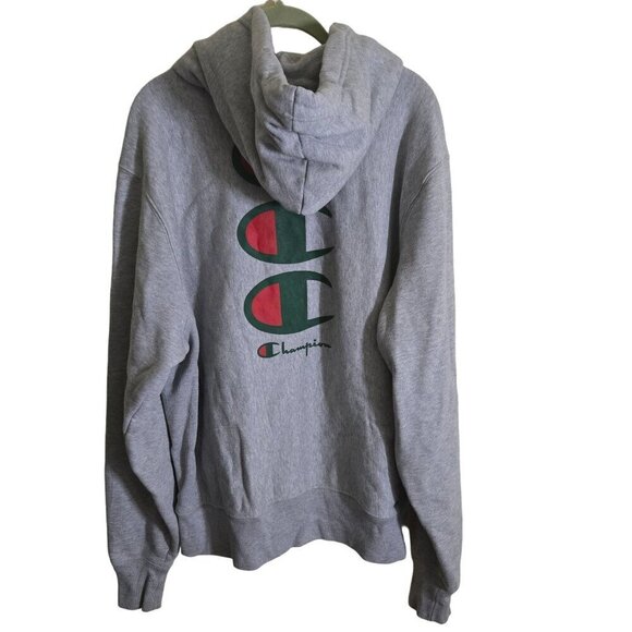Champion Reverse Weave Front Back Unique Logo Hoodie Size L - Picture 2 of 7